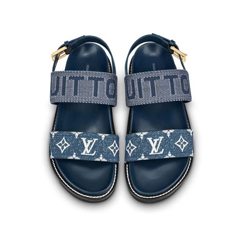 louis vuitton lock sandal|Louis Vuitton denim sandals.